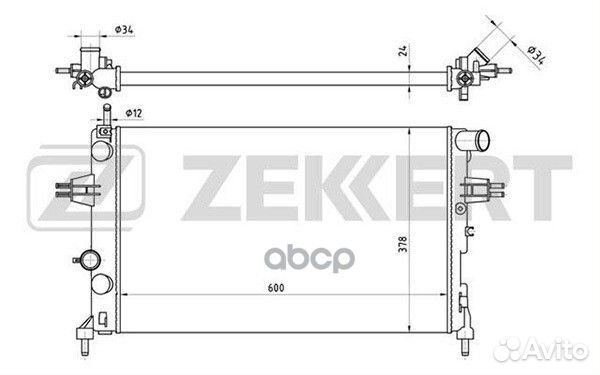 Радиатор охл. дв. Opel Astra G 98- Zafira A 99