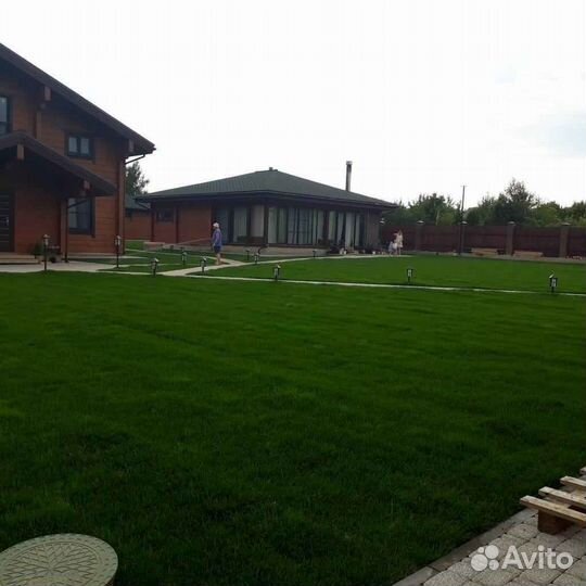 Укладка рулонного газона