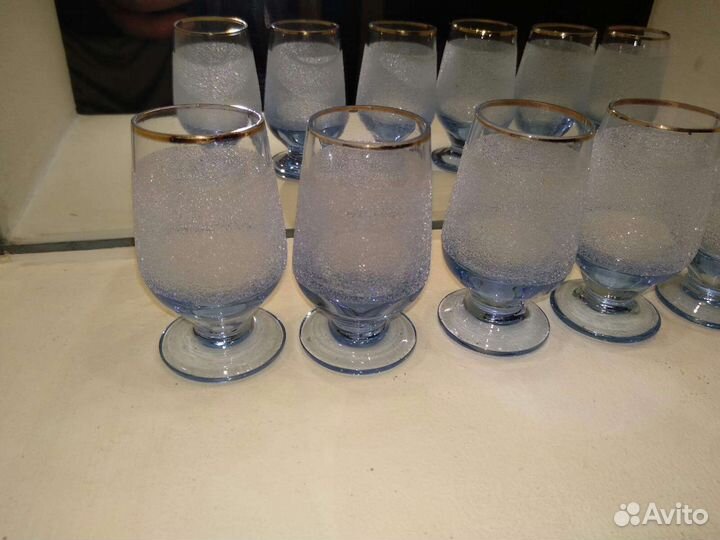 Рюмки цветное стекло Богемия СССР