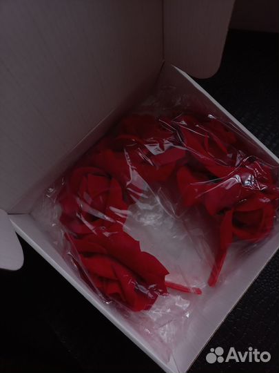 Ободок красная роза бархатная