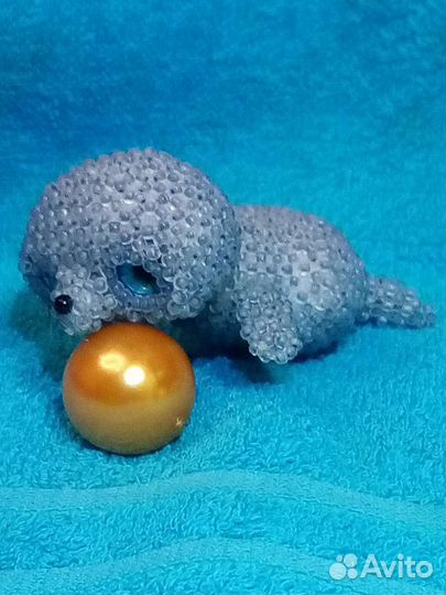 Амигуруми тюлень из бисера