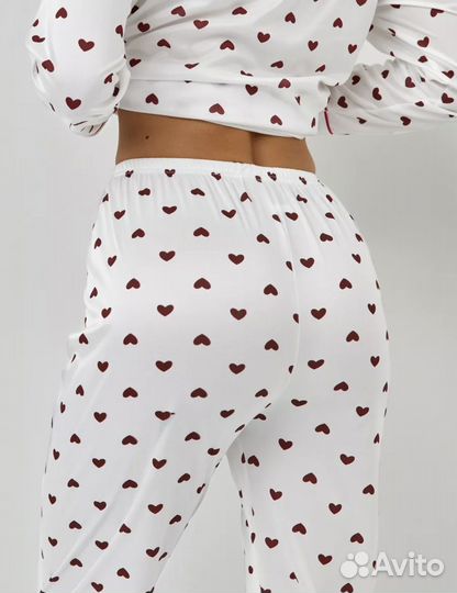 Мягкая пижамка с сердечками (хлопок)