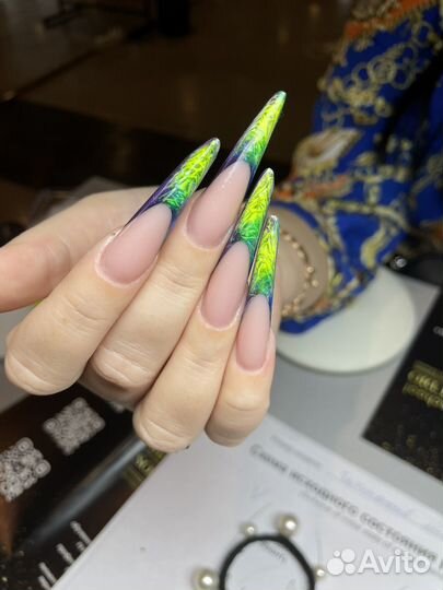 Наращивание ногтей выкладной френч маникюр педикюр