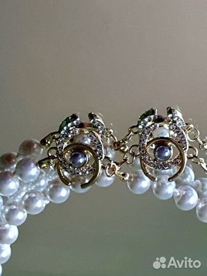 Колье ожерелье бусы в стиле Chanel Шанель