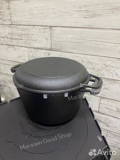 Кастрюля чугунная 6л