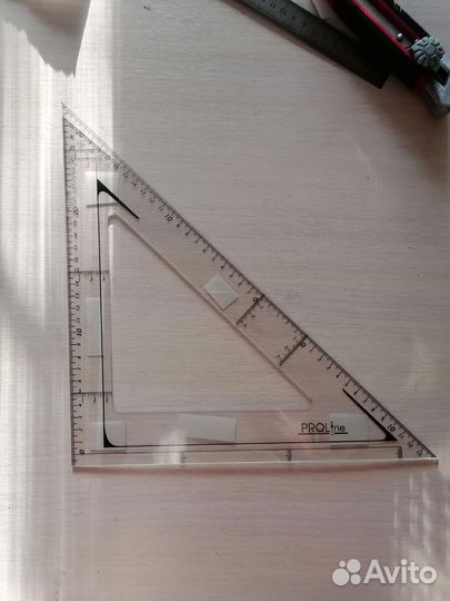 Угольник для черчения 30 гр 35см ударопрочный