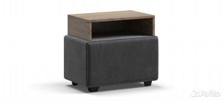 Тумба boss велюр Monolit серый, крафт табачный