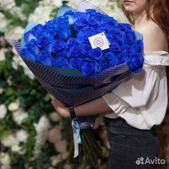 Синие розы. Букеты Цветы доставка