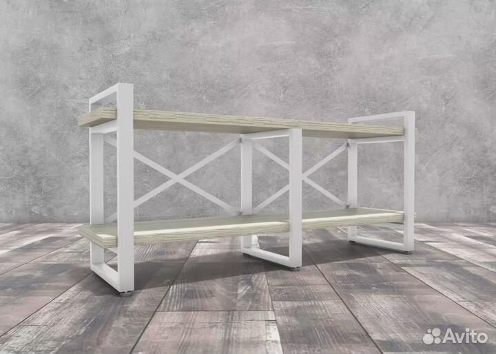 Тумба под тв Айсберг Лофт 120 белый/дуб крафт белы