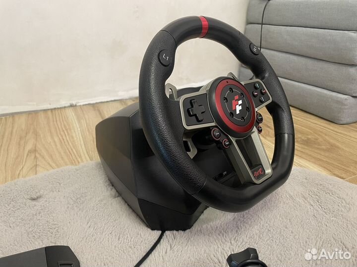 Игровой руль 900 градусов 3 педали и кпп