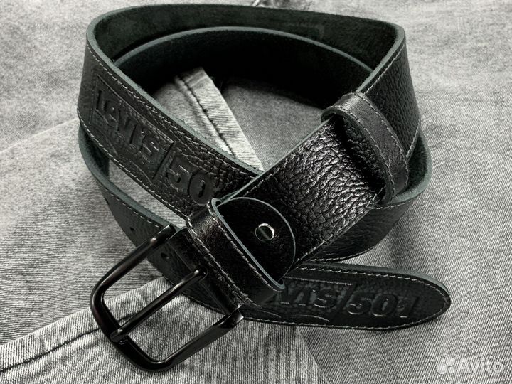 Ремень кожаный Levi’s 501 Black