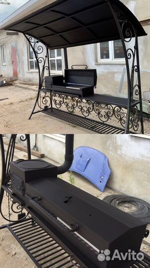 Мангал с крышей. Мангальный комплекс. Мангал