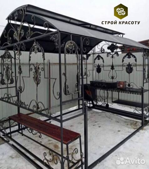 Мангалы с крышей и печкой