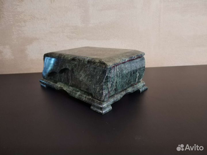 Шкатулка Ларец, каменная крошка, змеевик