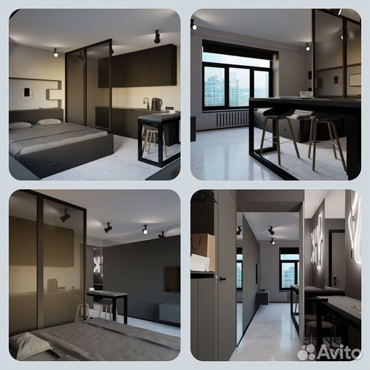 3D визуализация интерьера/комнаты/квартиры