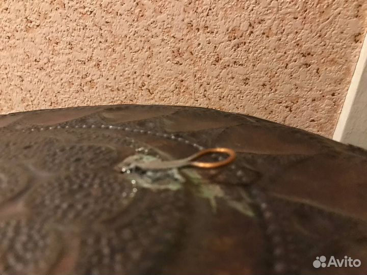 Чеканка Медь, настенная тарелка Ручная работа