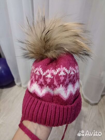 Шапка зимняя для девочки 44 46