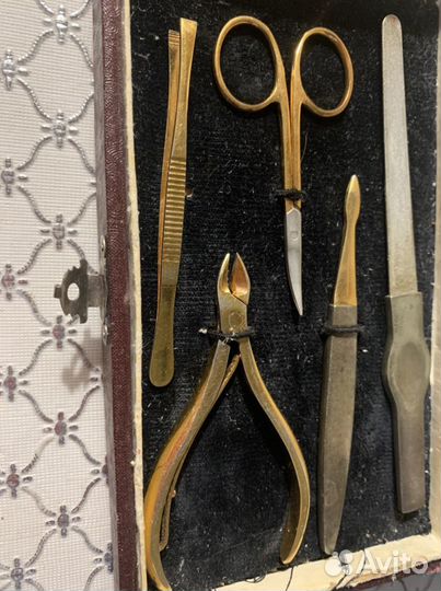 Антикваный позолоченый маникюрный набор Таллин