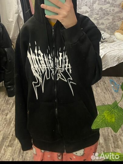 Зипка черная оверсайз y2k