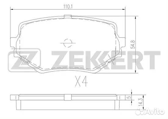 Колодки тормозные передние (110.2*55) Suzuki Grand Vitara