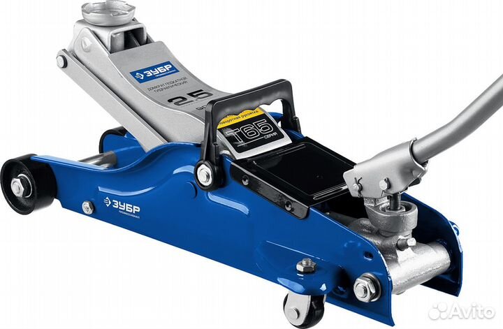 Зубр Т-65, 2.5 т, 90 - 360 мм, подкатной домкрат с низким подхватом и поворотной ручкой, Профессиона