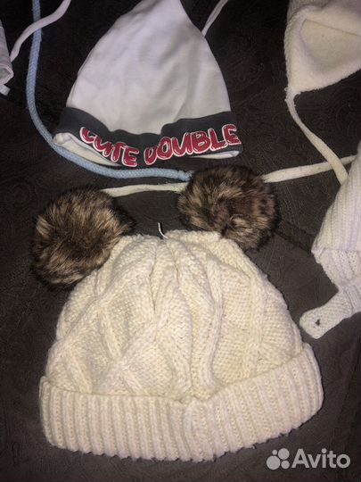 Шапки детские всесезонные от 0- 6 месяцев