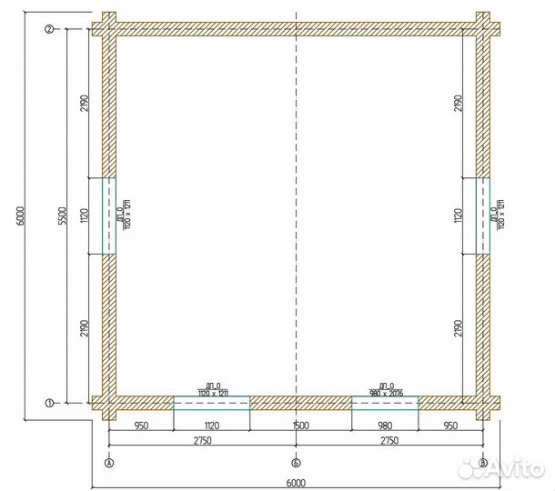 Сруб дачного летнего дома 6.0х6.0 из бревна