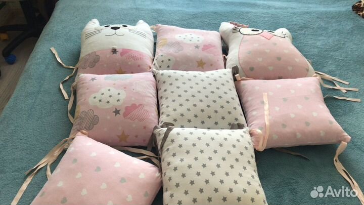 Бортики подушки в кроватку