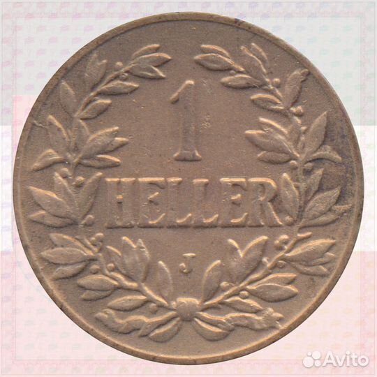 1 геллер 1908 J - Гамбург, Германская Вост. Африка