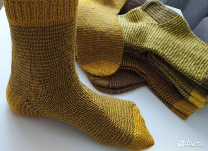 Носки ручной вязки шерстяные