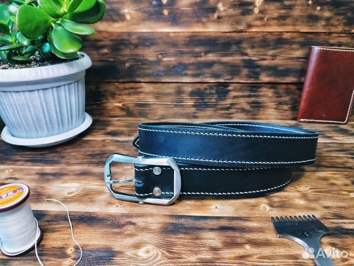 Ремень из натуральной кожи. Ручная работа