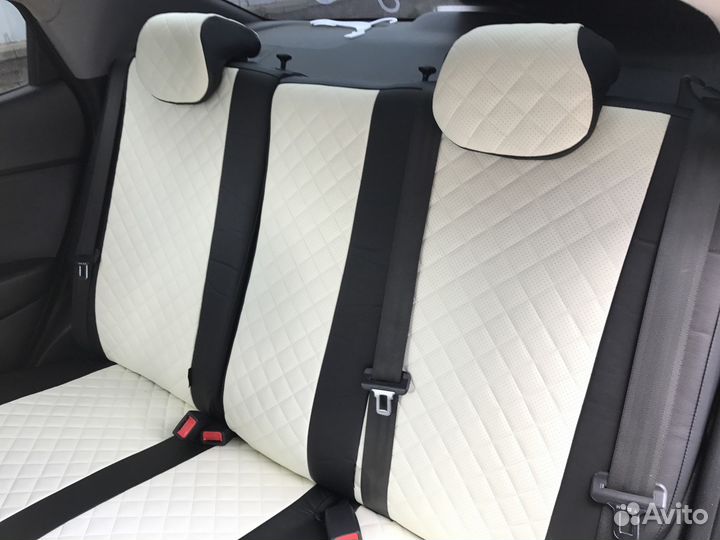 Чехлы из экокожи Автопилот Kia Rio 2011-2016. ромб