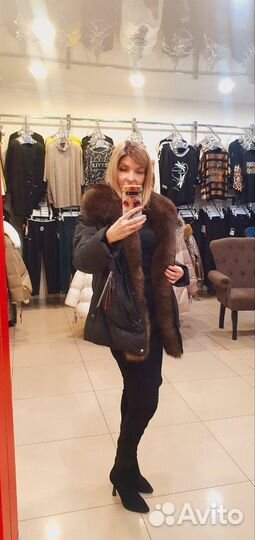 Пуховик с натуральным мехом