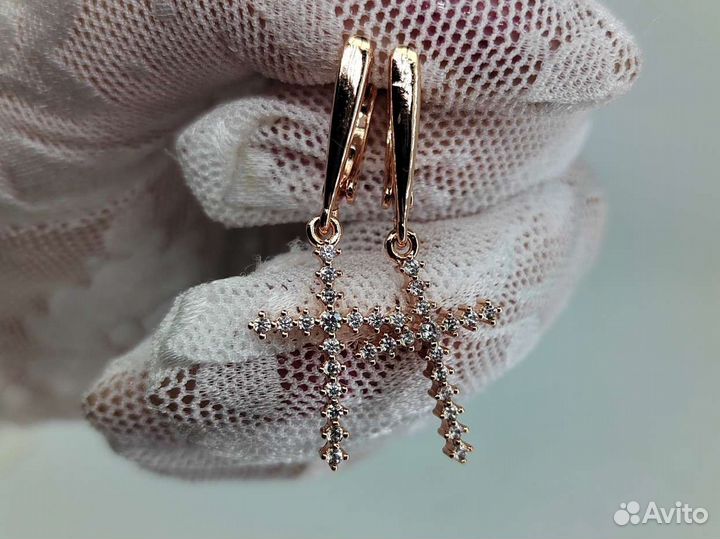 Серьги, позолота