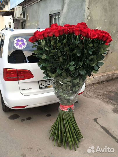 Розы высокие Доставка цветов