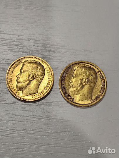 Золотая монета Николай 2