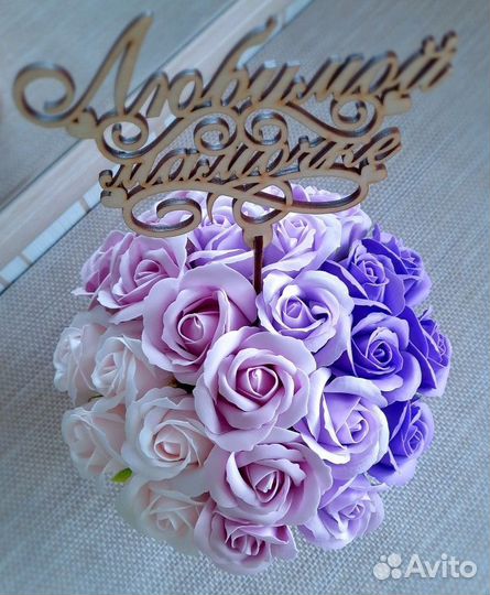 Букет из мыла розы