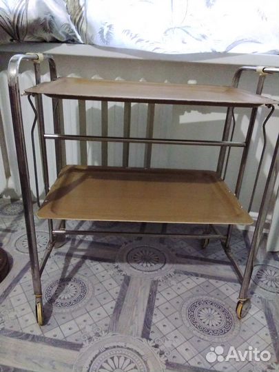 Сервировочный столик СССР на колесиках складной