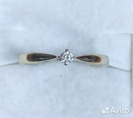 Кольцо золото 585 проба с бриллиантом р.16