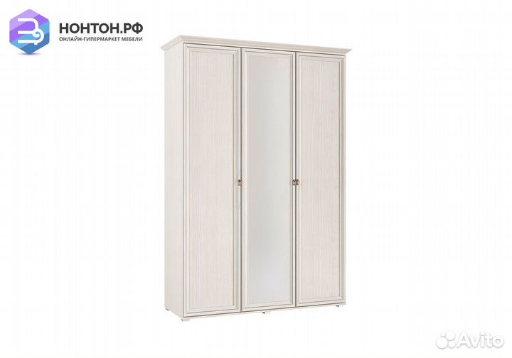 Шкаф 3-х створчатый с зеркалом Престиж-2 сандал св