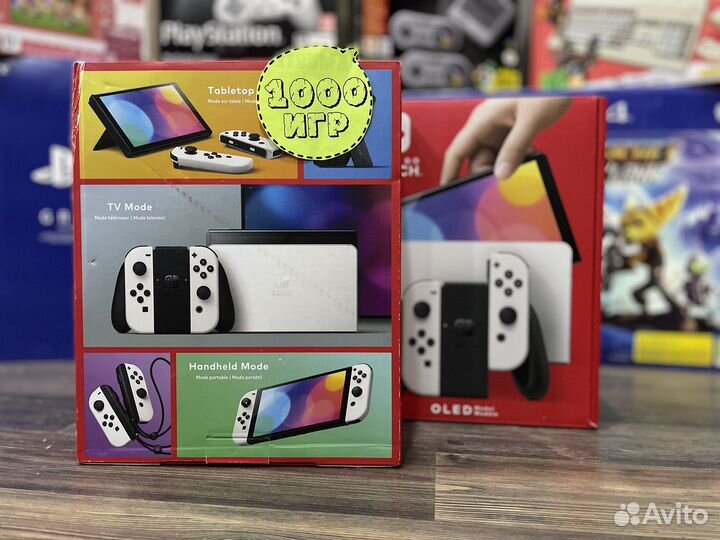 Nintendo switch oled + 4000 игр прошитые новые