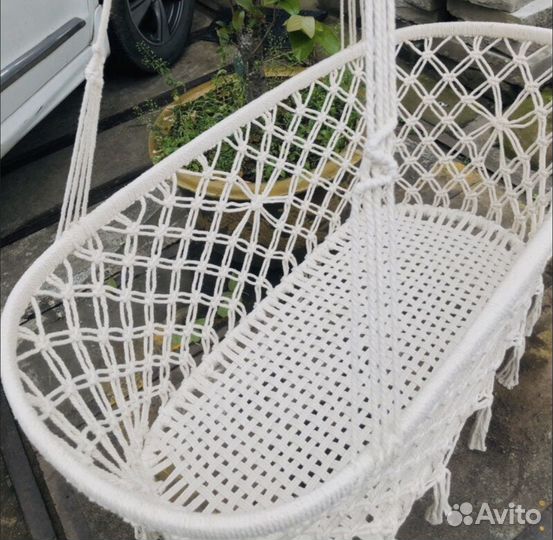 Подвесная люлька плетеная для новорожденных