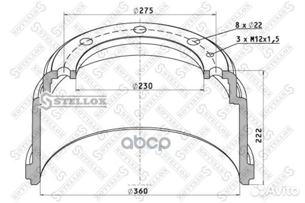 85-00098-SX барабан торм 360x140/156 H222
