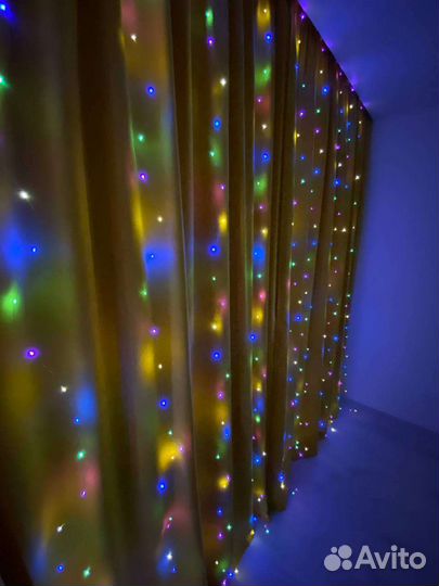 Гирлянда светодиодная штора с пультом