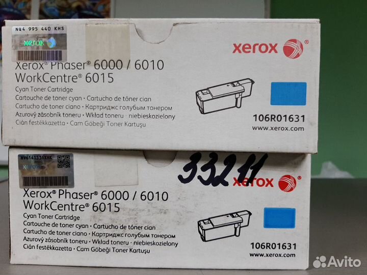 Тонер-картридж xerox Phaser 6000/6010 голубой (1K)