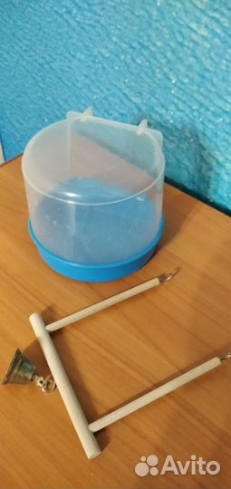 Купалка и качели для попугая