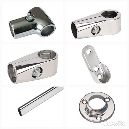 Труба хромированная, крепеж