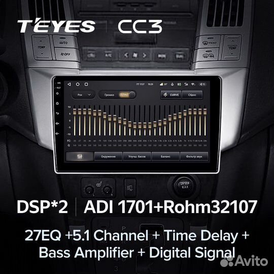 Магнитола Teyes CC3 6/128 на Lexus Rx300