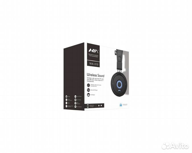 Наушники NIA X10 (MP3/FM/microSD/Bluethooth) белый