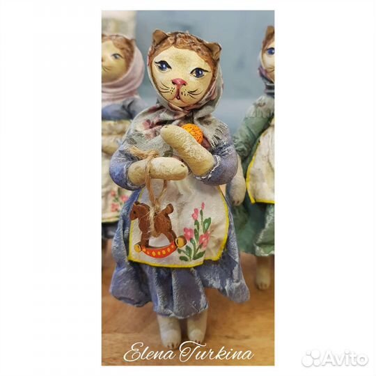 Ватная ёлочная игрушка Котики